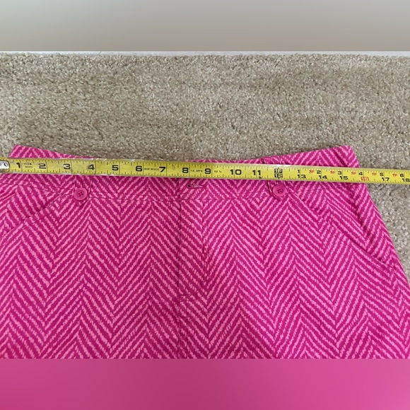 Lilly Pulitzer Pink Chevron Print Corduroy Mini Skirt 6 - Picture 8 of 9